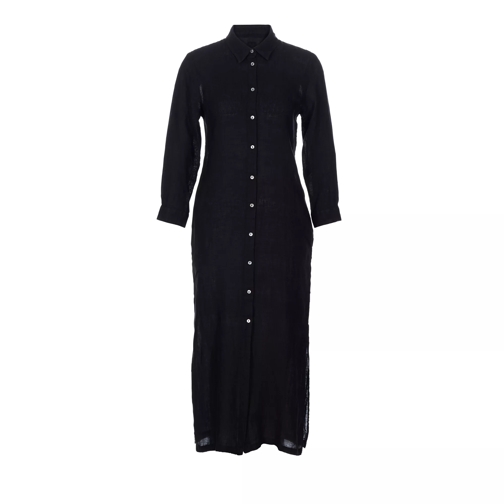 120% Lino WOMAN DRESS 000065 BLACK Robes