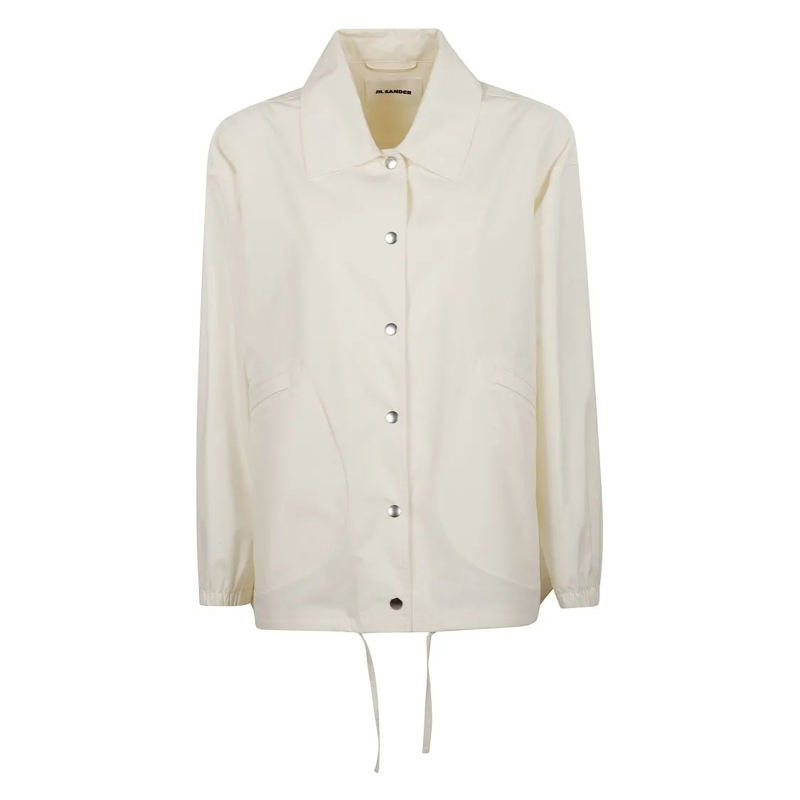 Jil Sander Übergangsjacke Button-Up Cotton Jacket With Elasticated Cuffs Grey