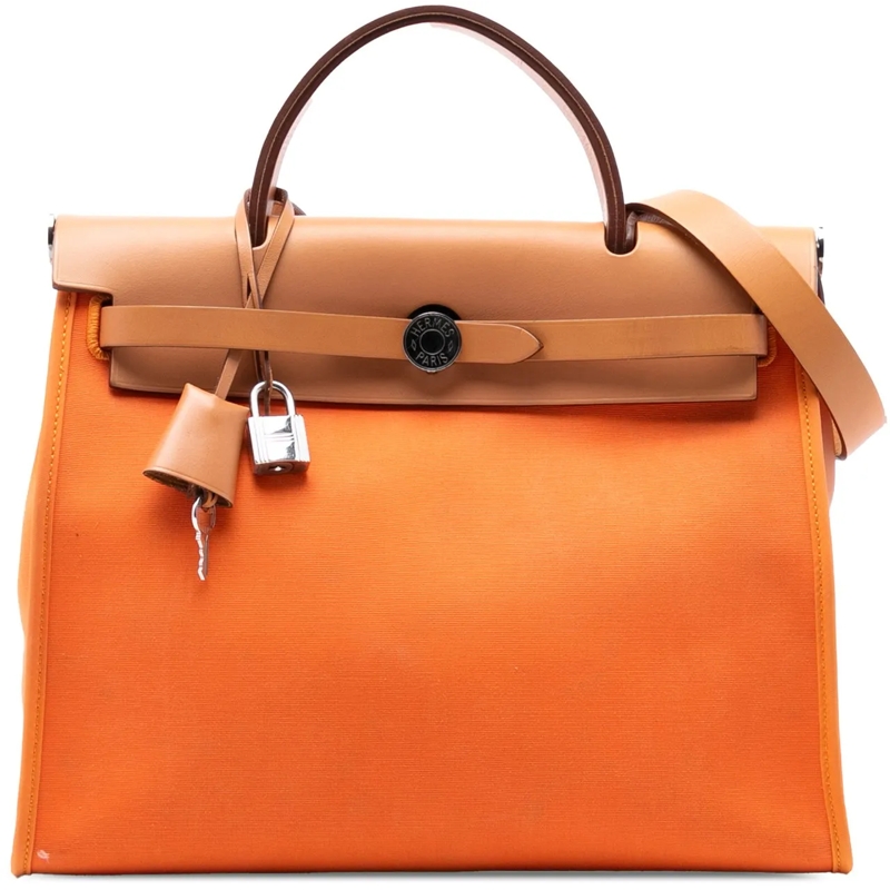 Hermès Schultertasche Toile Herbag Zip 31 orange