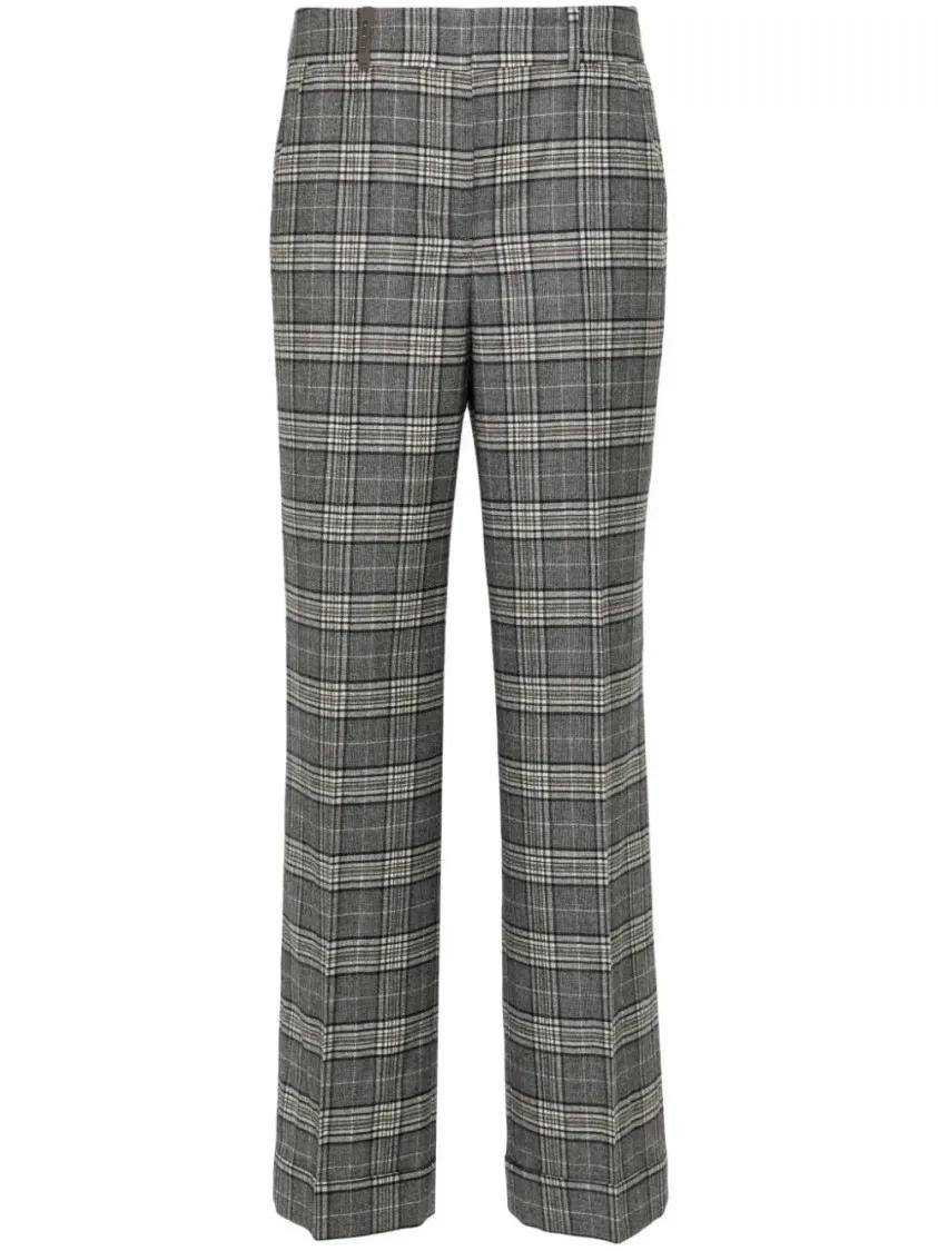 Thumbnail - Peserico - Tartan-Check Trousers - Größe 46 - grau