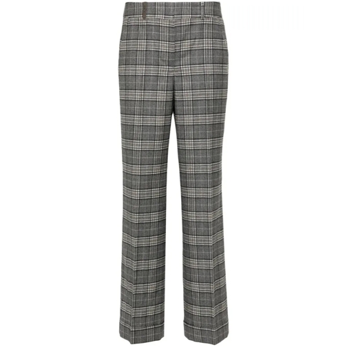 Peserico Tartan-Check Trousers Grey 