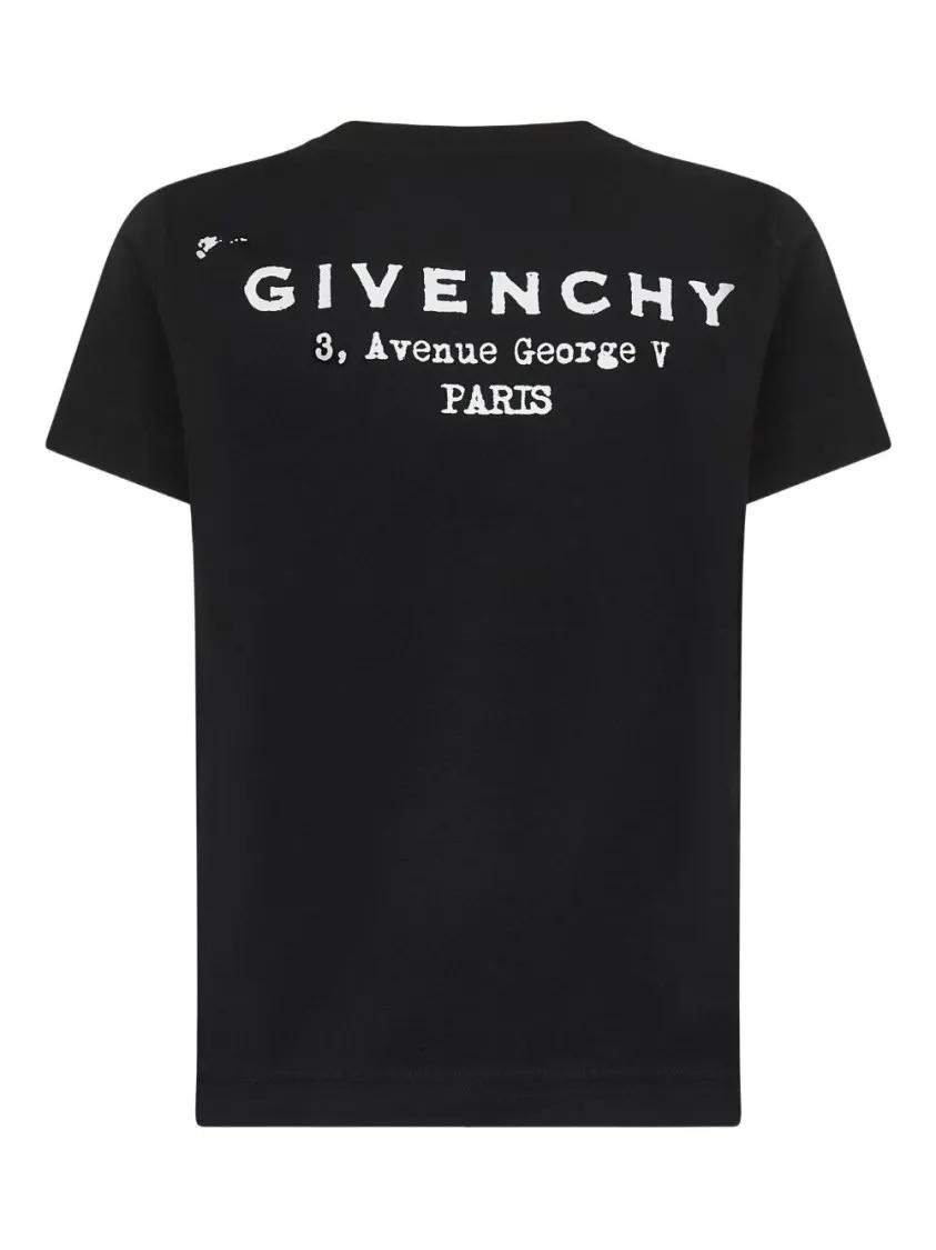 Tシャツ・カットソー Givenchy Ribbed Crewneck Black T-Shirt With Logo Print Givenchy Ribbed Crewneck Black T-Shirt With Logo Print Black