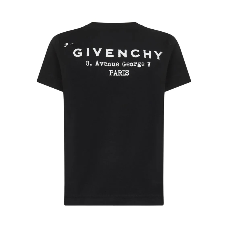 Givenchy T-shirt Ribbed Black Crewneck Top Black