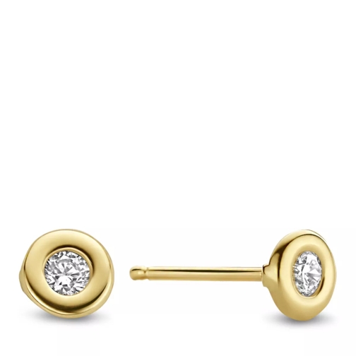 Isabel Bernard Le Marais Jade 14 Karat Ear Studs With Zirconia Gold Clou d'oreille