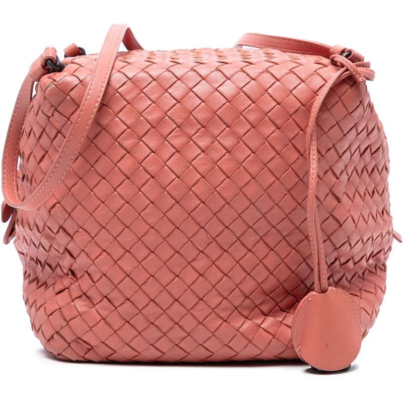 Bottega Veneta Sac à bandoulière Nappa Intrecciato Cube Crossbody rose