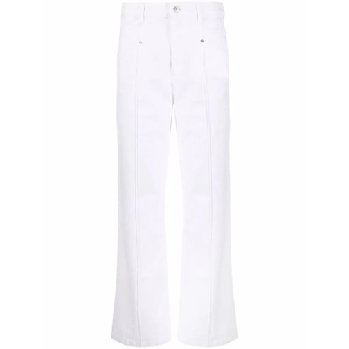 Isabel Marant  Straight-Leg White Trousers White