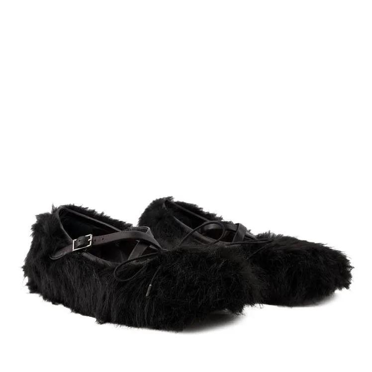 Simone Rocha Loafers & Ballerinas - Criss Cross Ballerinas - Leather - Black - Gr. 40 (EU) - in Schwarz - für Damen