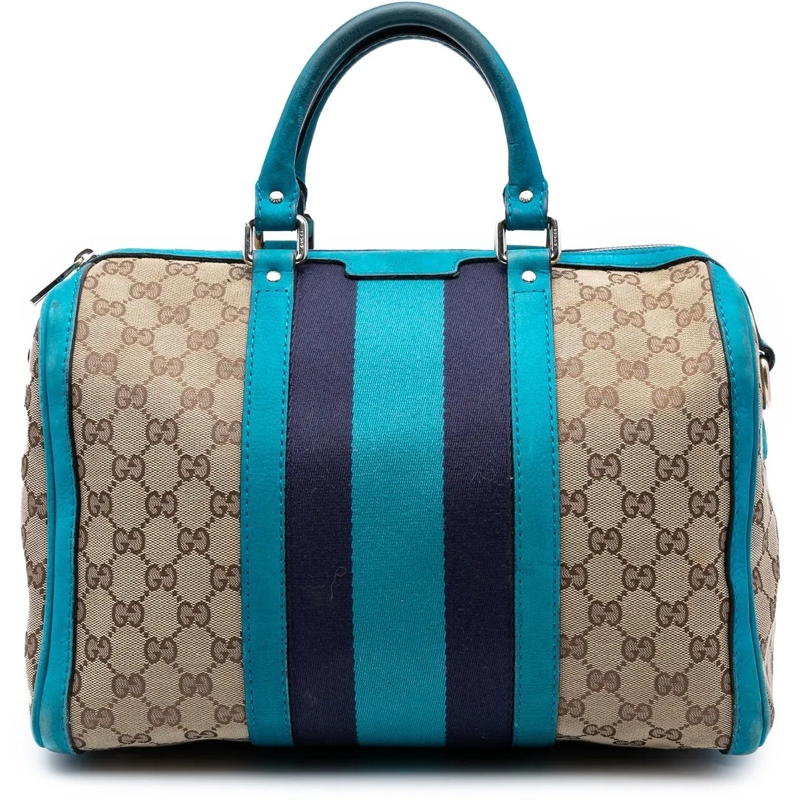 Gucci Sac à bandoulière Medium GG Canvas Web Joy Boston Bag braun