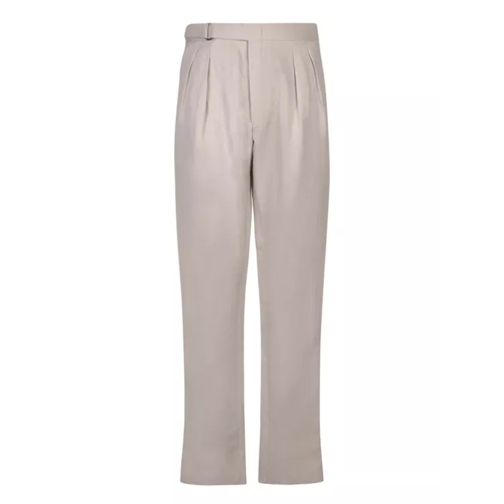 Canali Linen And Silk Trousers Neutrals 