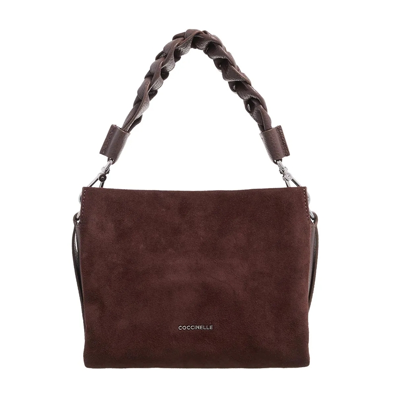 Coccinelle Crossbody Bag Boheme Suede Bimaterial Brunette/Brunet