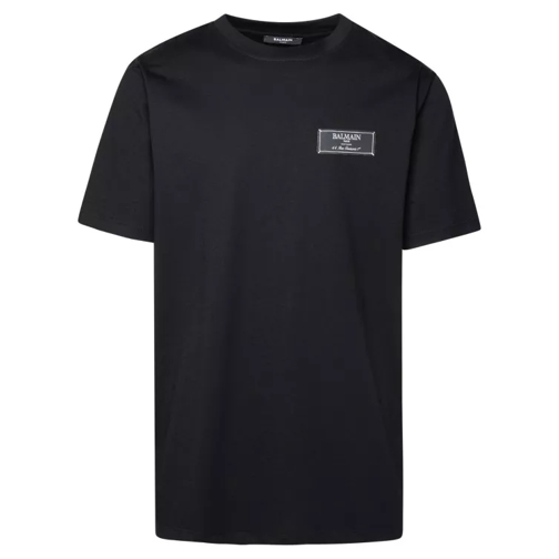 Balmain Black Cotton T-Shirt Black 