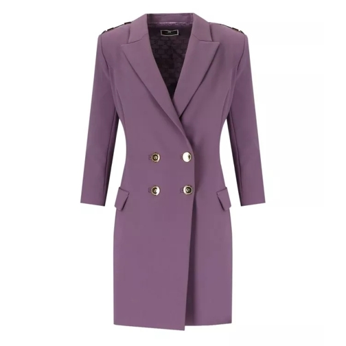 Elisabetta Franchi Candy Violet Double-Breasted Coat Dress Purple 