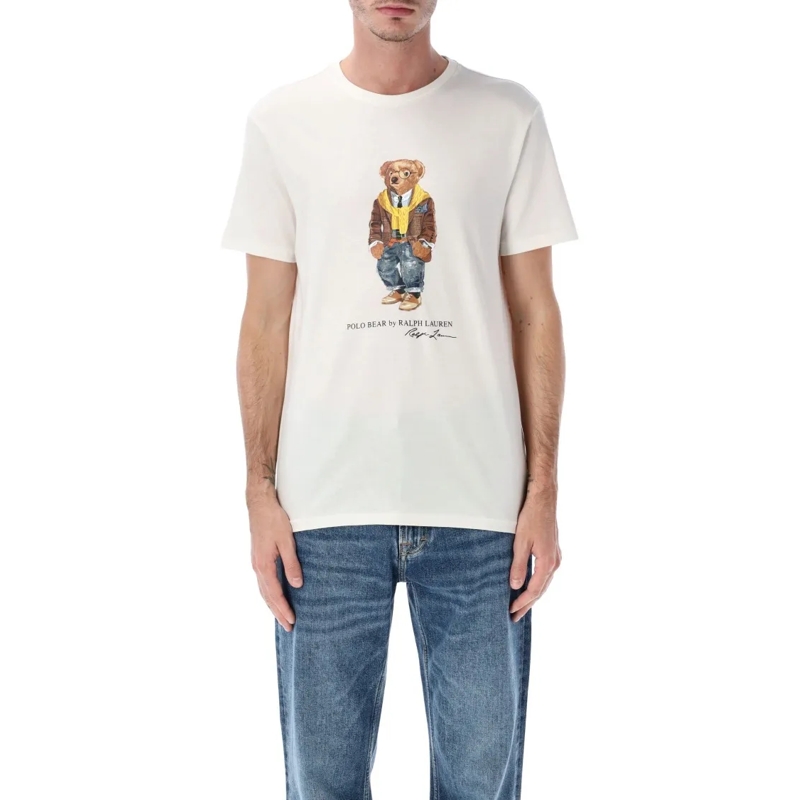 Polo Ralph Lauren T-Shirt Polo Custom Slim Fit Polo Bear T-Shirt White