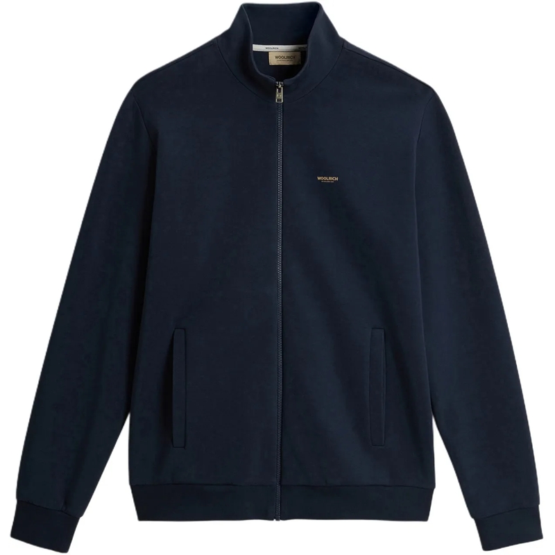 Woolrich Gilet Logo Interlock Track blau