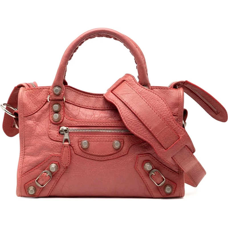 Balenciaga Schultertasche Mini Lambskin Motocross Giant 21 City Satchel rot