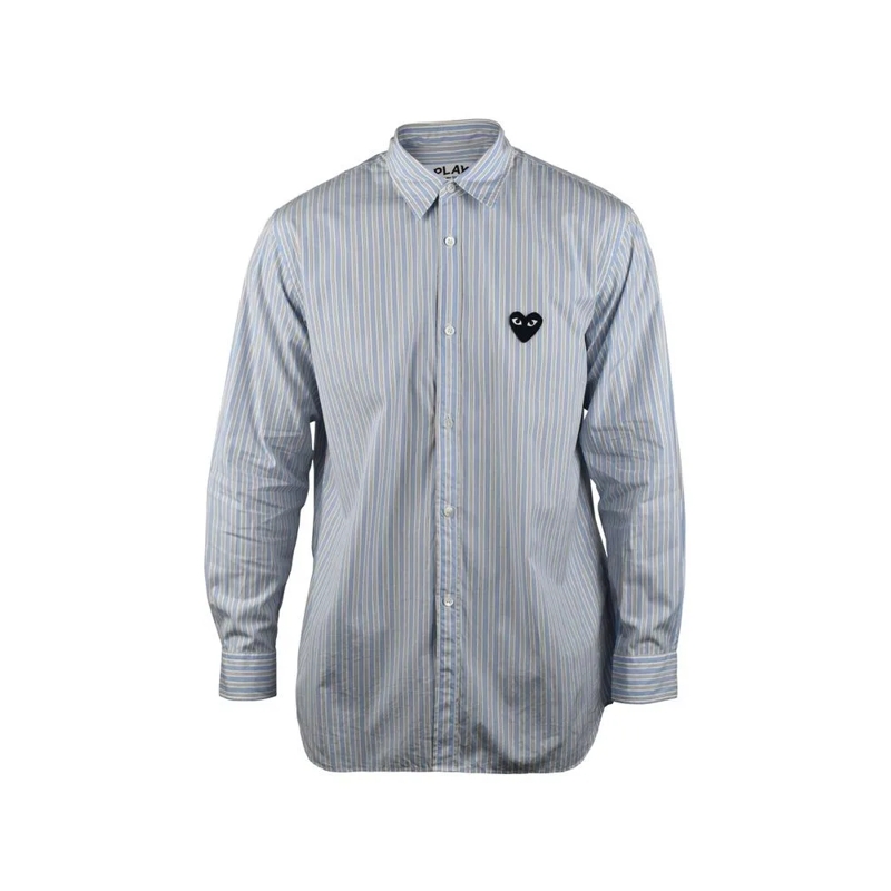 Comme des Garcons Hemd Vertical Stripe Cotton Shirt Grey