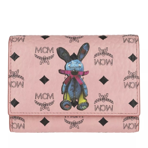 MCM Rabbit Small Wallet Soft Pink Portafoglio con patta