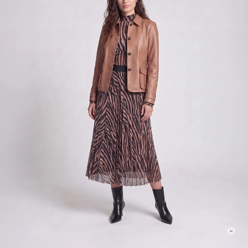Marc Aurel Blazer Blazer- mit Armriegel- weiches Faux Leather- m beige(Image 2)