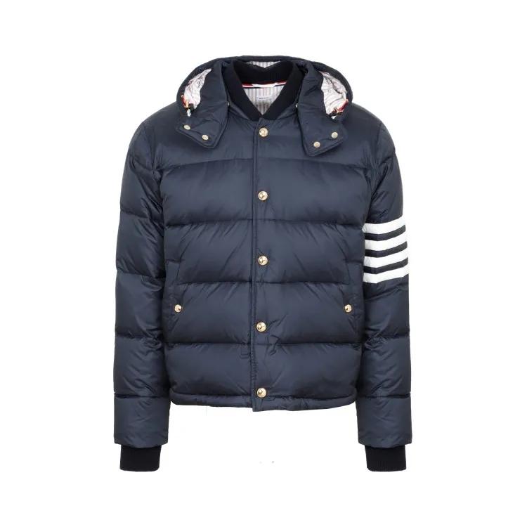 Thom Browne - Navy Detachable Hood Bomber Jacket - Größe 4 - blau