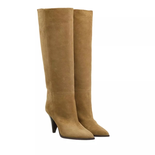 Isabel Marant Almond Toe Knee High Boots Taupe Stivale