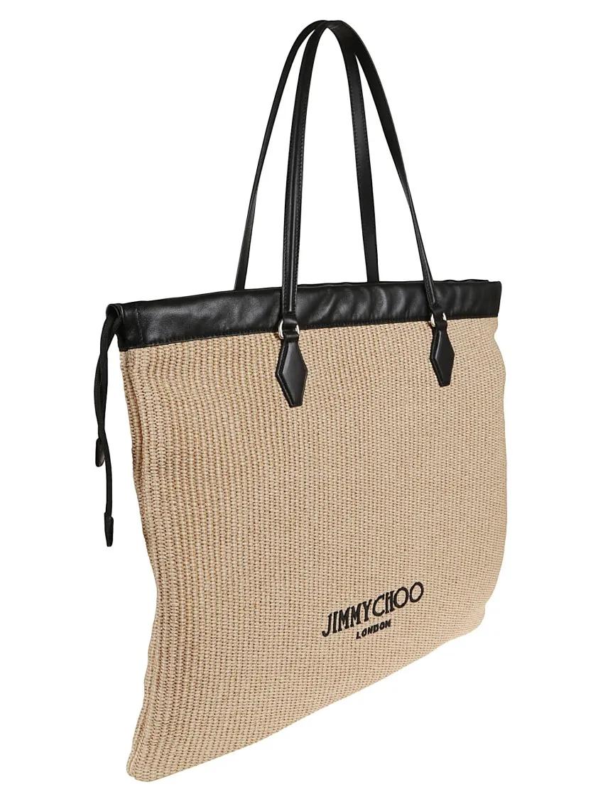 Jimmy Choo Shoppers & Totes Drawstring Tote M Bag in beige
