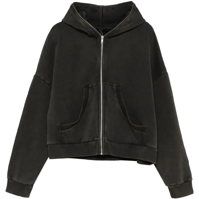 ENTIRE STUDIOS T-Shirt Eternal Zip Washed Black schwarz