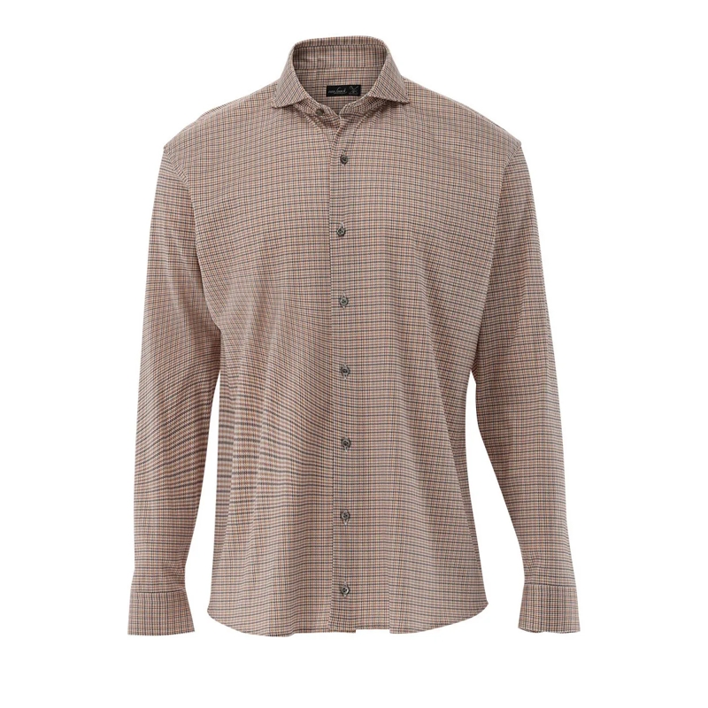 VAN LAACK Hemd Hemd Tailor Fit Druck braun