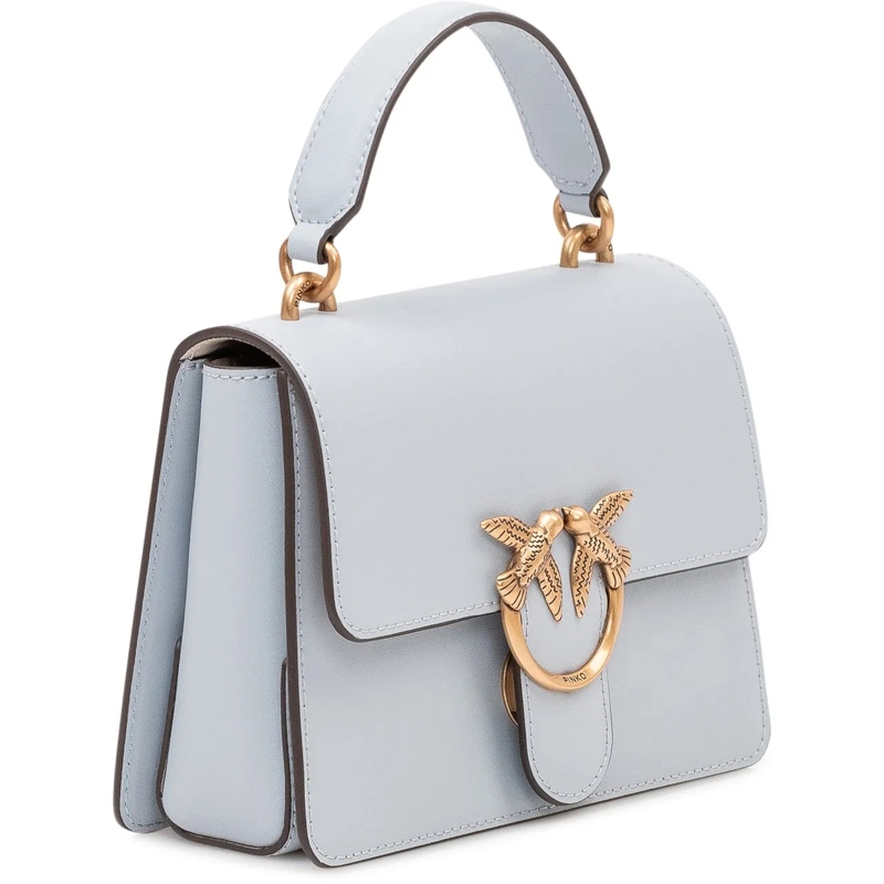 Pinko Tote Borsa Love One Top Handle con Patta e Manico hellblau(Image 3)