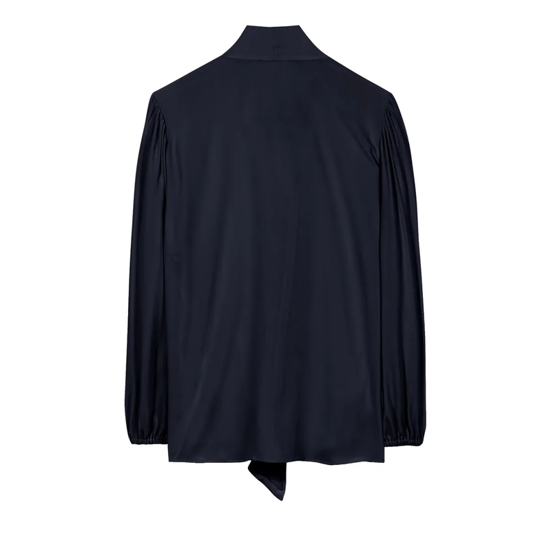 Luisa Cerano Top Schluppenbluse aus Seiden-Mix winter navy(Image 6)