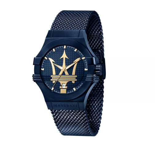 Maserati Blue Edition 3h Dial Mesh Blue Multifunctioneel Horloge