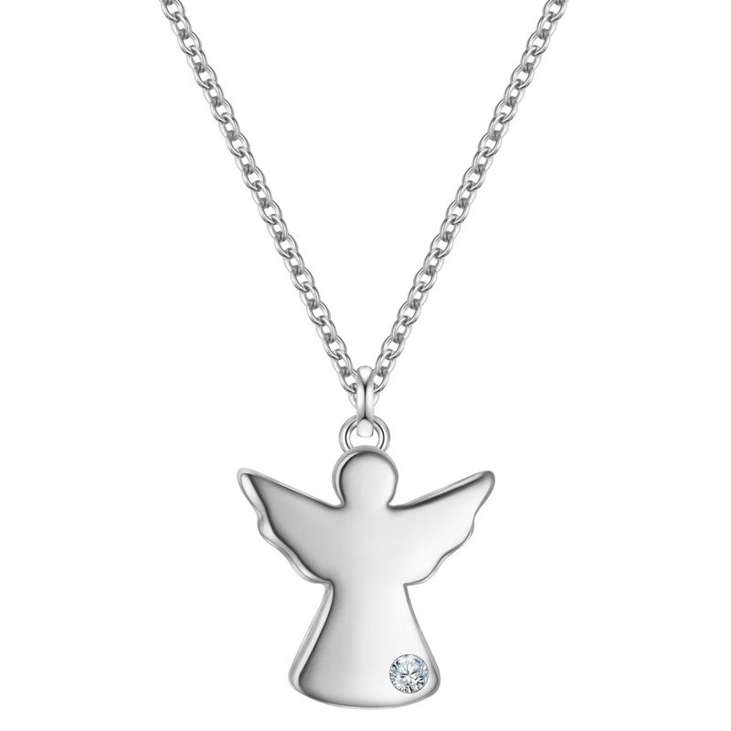 Glanzstücke München Mittellange Halskette Sterling Silber Halskette Lab Grown Diamond Engel silber