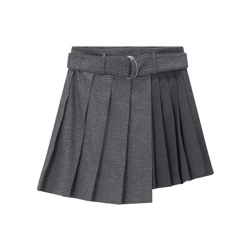 MSGM Minirock Minirock aus Woll-Mix grau