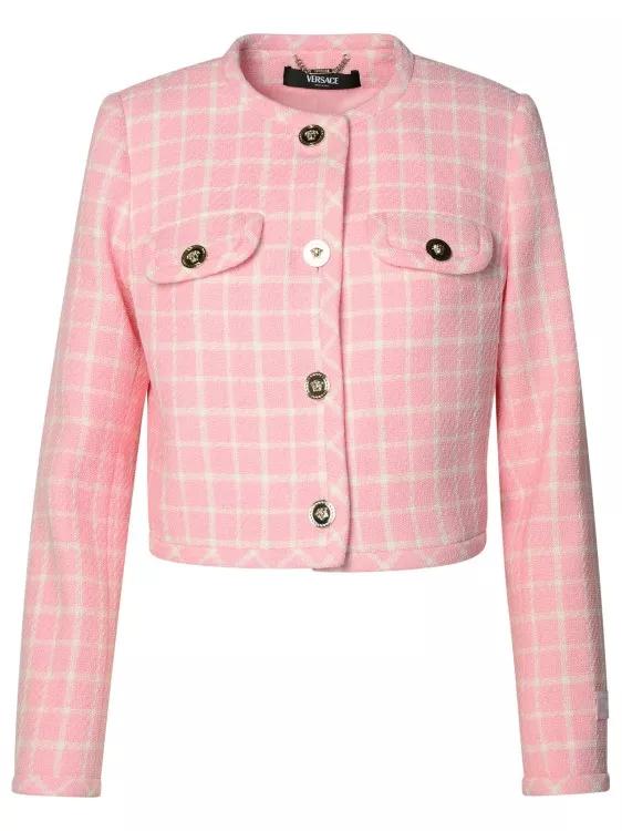 Versace - Check Jacket - Größe 40 - pink