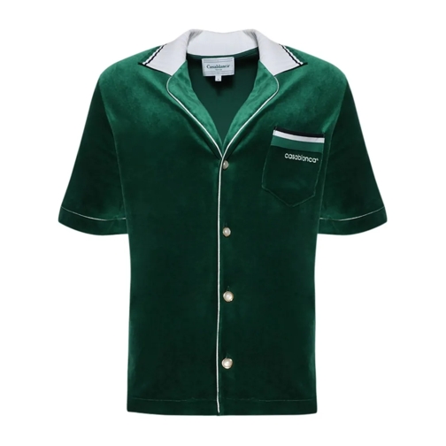 Casablanca Green Velor Shirt Green Chemises