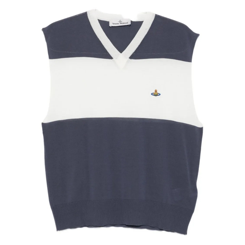 Vivienne Westwood T-shirt Sleeveless V-Neck Knit Top Grey