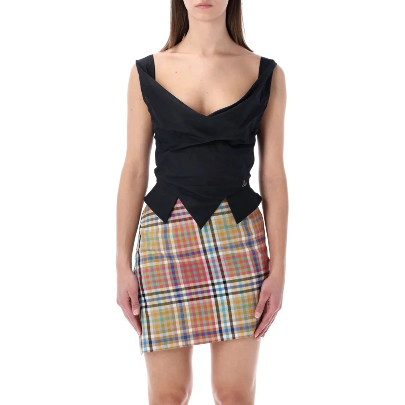 Vivienne Westwood Chemisier Sculpted Bodice Top With Draped Cowl Neckline And  Neutrals