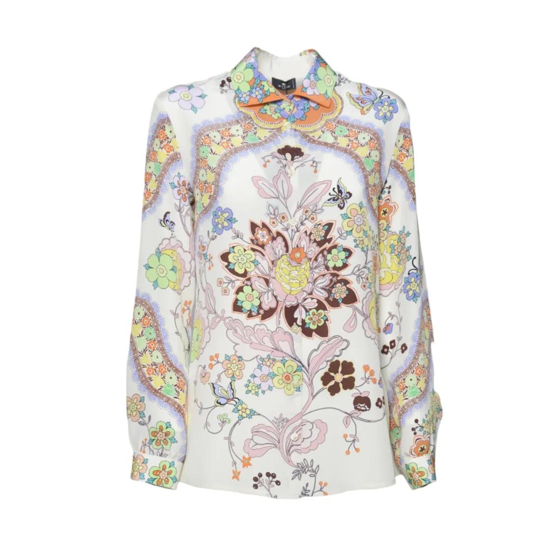 Thumbnail - Etro - Silk Shirt With Floral Print - Größe 40 - bunt