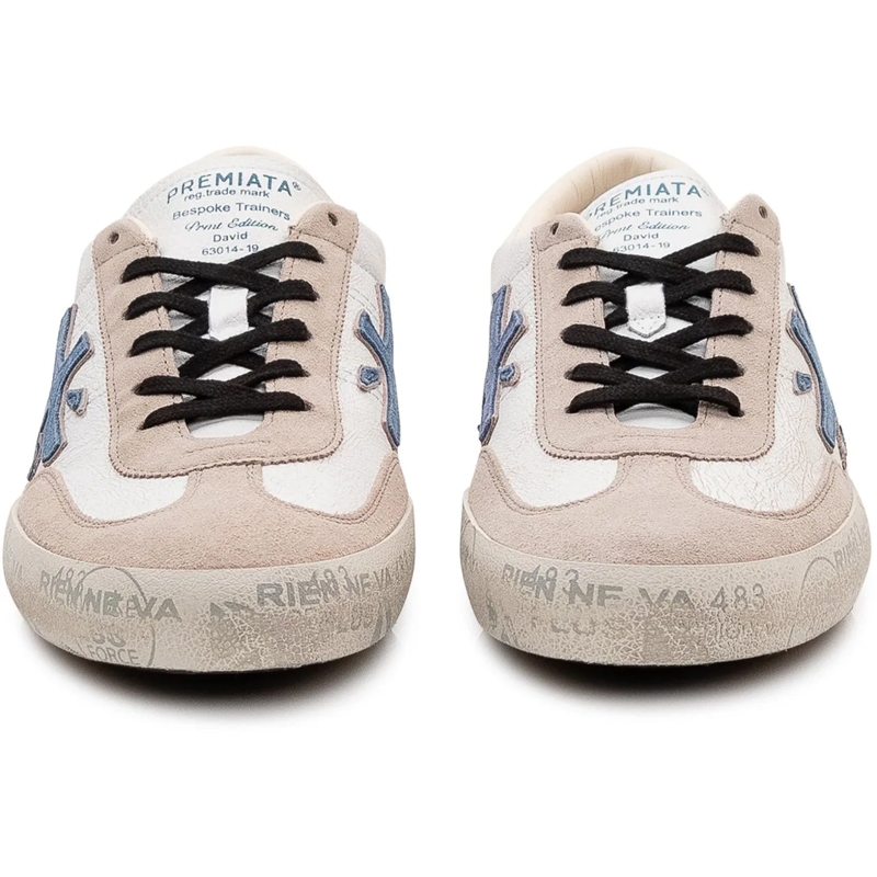 Premiata Low-Top-Sneaker Sneakers David in Pelle e Suede weiß(Image 2)