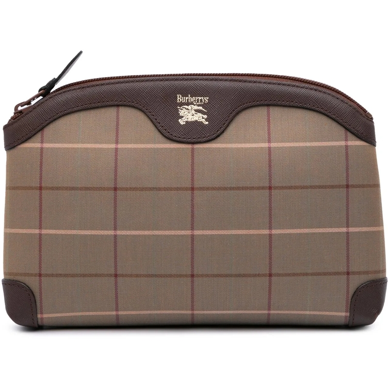 Burberry Pochette Vintage Check Canvas Clutch braun