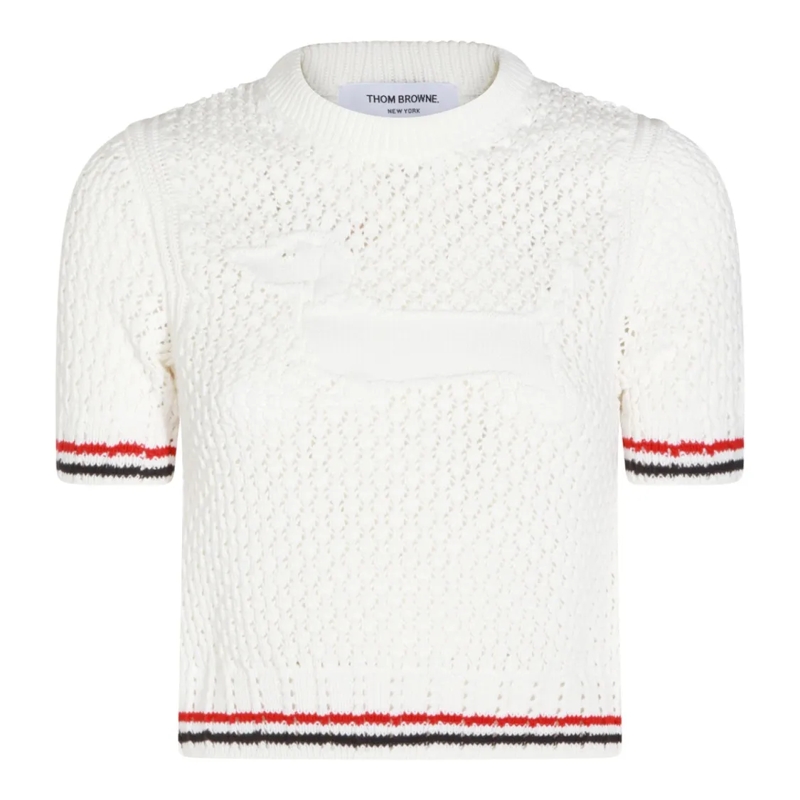 Thom Browne Trui White Cotton Knitwear White