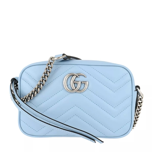 Gucci Mini GG Marmont Shoulder Bag Leather Light Blue/Porcelain Camera Bag