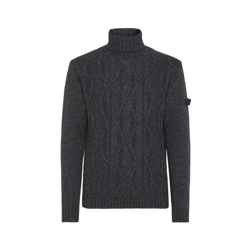 Peuterey Pull Ribbed Collar Sweater Grey