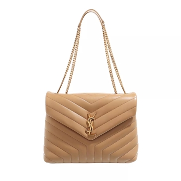 Saint Laurent Beige Small Loulou Chain Bag in Natural