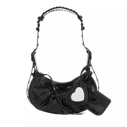 Balenciaga Le Cagole XS Shoulder Bag in Patent Fabric Black Cross body-väskor