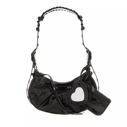Balenciaga Le Cagole XS Shoulder Bag in Patent Fabric Black Crossbodytas