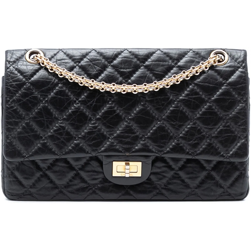 Chanel Schultertasche Reissue 2.55 Aged Calfskin Double Flap 226 schwarz