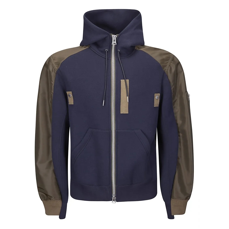 Sacai  Layered Design Sweat Hoodie With Textured Fabric M Black