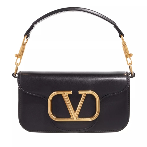 Valentino Garavani V Logo Small Shoulder Bag Leather Black Pochette-väska