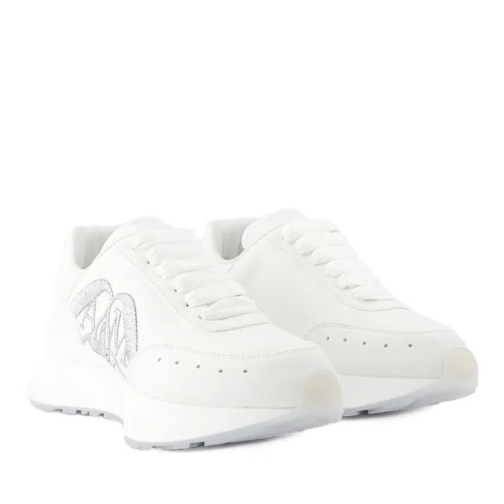 Alexander McQueen Sprint Runner Sneakers - Leather - White/Silver White scarpa da ginnastica bassa