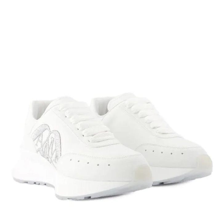 Alexander McQueen Sprint Runner Sneakers Leather White Silver White sneaker basse